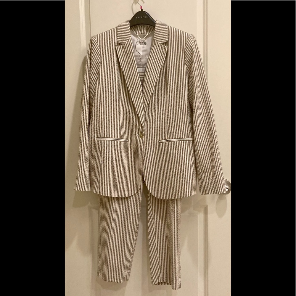 Seer sucker pant suit.  A steal of a deal!!